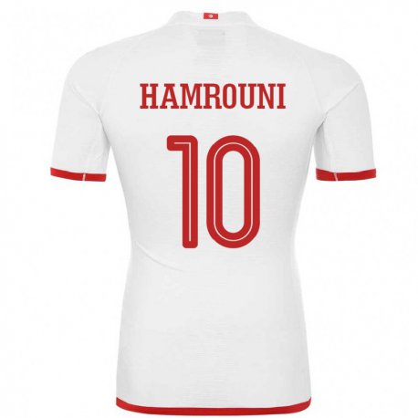 Kandiny Kinder Tunesische Rayen Hamrouni #10 Weiß Auswärtstrikot Trikot 22-24 T-shirt