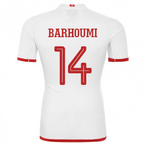 Kandiny Kinder Tunesische Salah Barhoumi #14 Weiß Auswärtstrikot Trikot 22-24 T-shirt