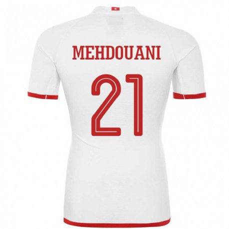 Kandiny Kinder Tunesische Firas Mehdouani #21 Weiß Auswärtstrikot Trikot 22-24 T-shirt