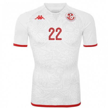 Kandiny Kinder Tunesische Bechir Abbasi #22 Weiß Auswärtstrikot Trikot 22-24 T-shirt