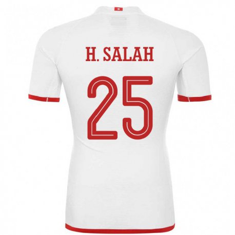 Kandiny Kinder Tunesische Heni Ben Salah #25 Weiß Auswärtstrikot Trikot 22-24 T-shirt