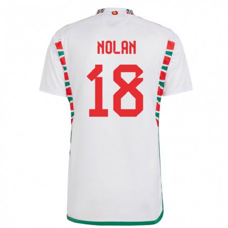 Kandiny Kinder Walisische Kylie Nolan #18 Weiß Auswärtstrikot Trikot 22-24 T-shirt