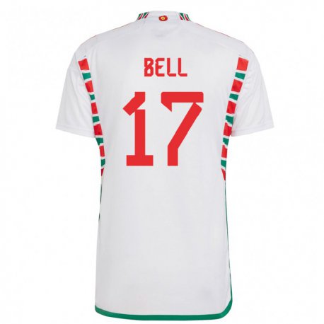 Kandiny Kinder Walisische Zac Bell #17 Weiß Auswärtstrikot Trikot 22-24 T-shirt