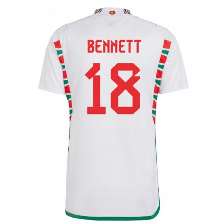 Kandiny Kinder Walisische Murphy Bennett #18 Weiß Auswärtstrikot Trikot 22-24 T-shirt