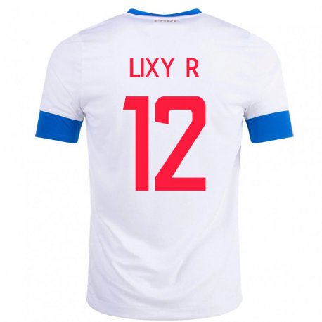 Kandiny Kinder Costa-ricanische Lixy Rodriguez #12 Weiß Auswärtstrikot Trikot 22-24 T-shirt