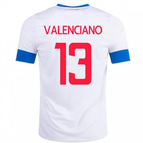 Kandiny Kinder Costa-ricanische Emilie Valenciano #13 Weiß Auswärtstrikot Trikot 22-24 T-shirt