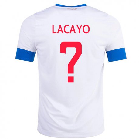 Kandiny Kinder Costa-ricanische Marcelo Lacayo #0 Weiß Auswärtstrikot Trikot 22-24 T-shirt