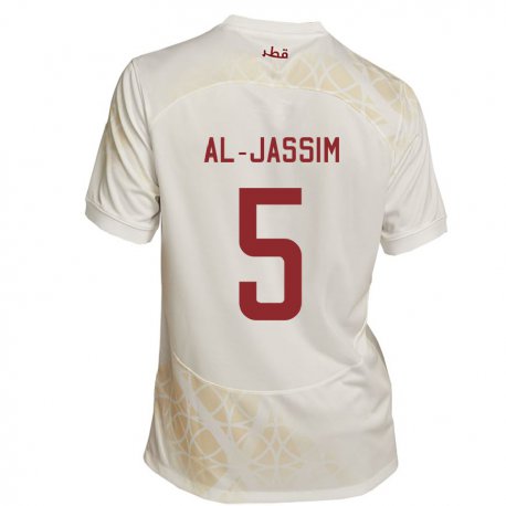 Kandiny Kinder Katarische Dana Al Jassim #5 Goldbeige Auswärtstrikot Trikot 22-24 T-shirt