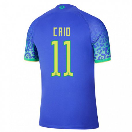Kandiny Kinder Brasilianische Caio #11 Blau Auswärtstrikot Trikot 22-24 T-shirt