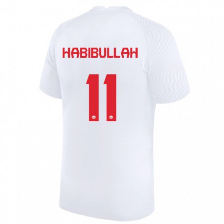 Kandiny Kinder Kanadische Kamron Habibullah #11 Weiß Auswärtstrikot Trikot 22-24 T-shirt