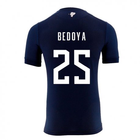 Kandiny Kinder Ecuadorianische Jaydah Bedoya #25 Marineblau Auswärtstrikot Trikot 22-24 T-shirt