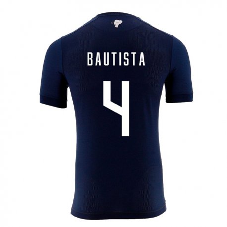 Kandiny Kinder Ecuadorianische Davis Bautista #4 Marineblau Auswärtstrikot Trikot 22-24 T-shirt