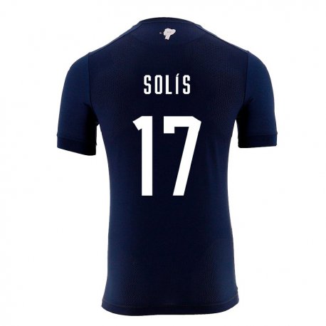 Kandiny Kinder Ecuadorianische Mathias Solis #17 Marineblau Auswärtstrikot Trikot 22-24 T-shirt