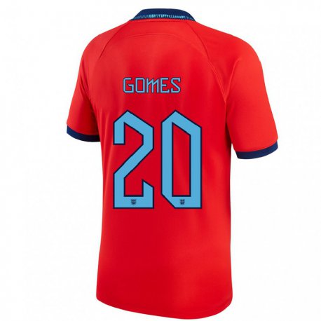 Kandiny Kinder Englische Angel Gomes #20 Rot Auswärtstrikot Trikot 22-24 T-shirt