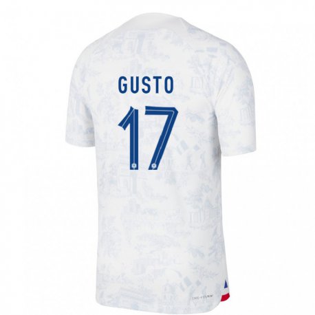 Kandiny Kinder Französische Malo Gusto #17 Weiß Blau Auswärtstrikot Trikot 22-24 T-shirt