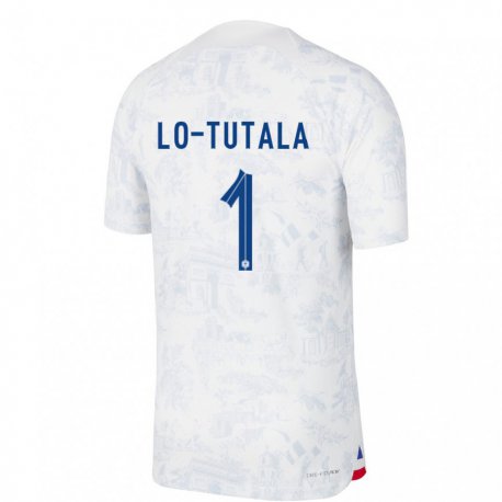 Kandiny Kinder Französische Thimothee Lo Tutala #1 Weiß Blau Auswärtstrikot Trikot 22-24 T-shirt