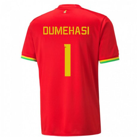 Kandiny Kinder Ghanaische Fafali Dumehasi #1 Rot Auswärtstrikot Trikot 22-24 T-shirt