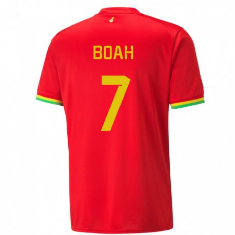 Kandiny Kinder Ghanaische Collins Boah #7 Rot Auswärtstrikot Trikot 22-24 T-shirt