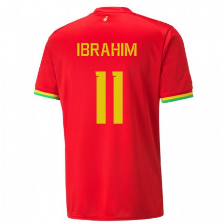 Kandiny Kinder Ghanaische Zubairu Ibrahim #11 Rot Auswärtstrikot Trikot 22-24 T-shirt