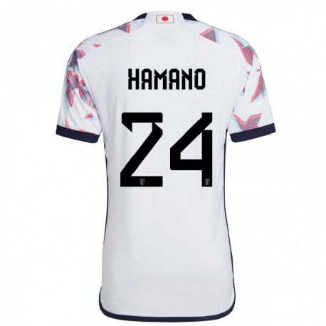 Kandiny Kinder Japanische Maika Hamano #24 Weiß Auswärtstrikot Trikot 22-24 T-shirt