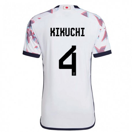 Kandiny Kinder Japanische Shuta Kikuchi #4 Weiß Auswärtstrikot Trikot 22-24 T-shirt