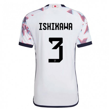 Kandiny Kinder Japanische Seita Ishikawa #3 Weiß Auswärtstrikot Trikot 22-24 T-shirt