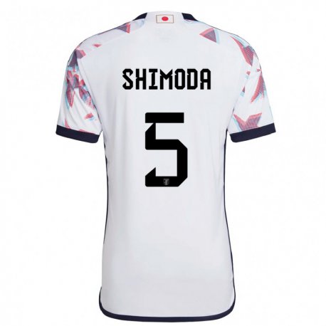 Kandiny Kinder Japanische Yoshihiro Shimoda #5 Weiß Auswärtstrikot Trikot 22-24 T-shirt