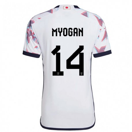 Kandiny Kinder Japanische Toya Myogan #14 Weiß Auswärtstrikot Trikot 22-24 T-shirt