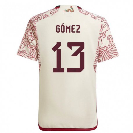 Kandiny Kinder Mexikanische Diego Gomez #13 Wunder Weiß Rot Auswärtstrikot Trikot 22-24 T-shirt