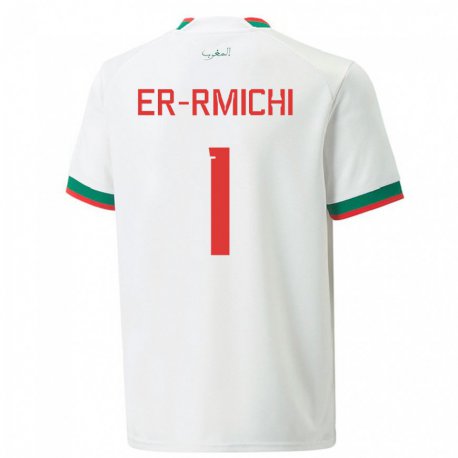Kandiny Kinder Marokkanische Khadija Er Rmichi #1 Weiß Auswärtstrikot Trikot 22-24 T-shirt