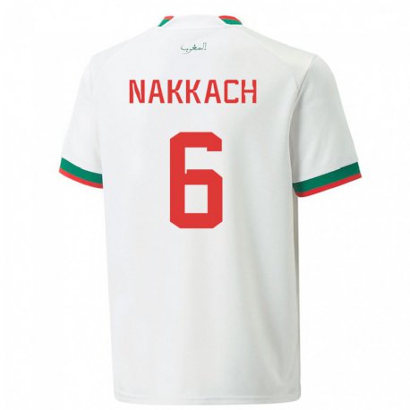 Kandiny Kinder Marokkanische Elodie Nakkach #6 Weiß Auswärtstrikot Trikot 22-24 T-shirt