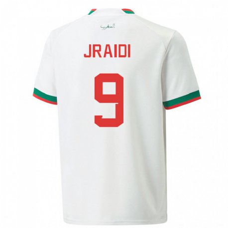 Kandiny Kinder Marokkanische Ibtissam Jraidi #9 Weiß Auswärtstrikot Trikot 22-24 T-shirt