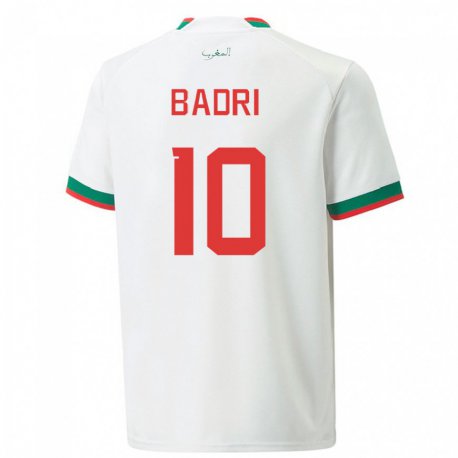 Kandiny Kinder Marokkanische Najat Badri #10 Weiß Auswärtstrikot Trikot 22-24 T-shirt
