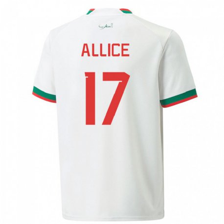 Kandiny Kinder Marokkanische Eva Allice #17 Weiß Auswärtstrikot Trikot 22-24 T-shirt