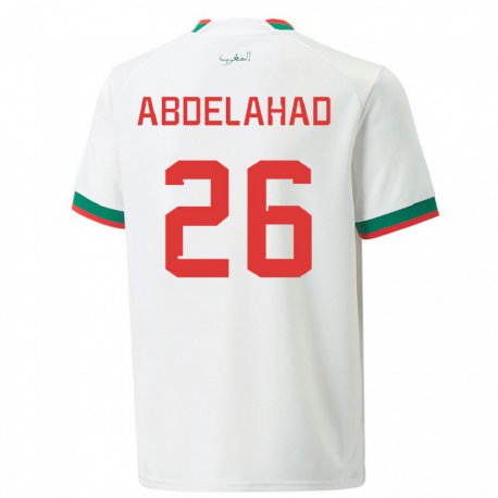 Kandiny Kinder Marokkanische Imane Abdelahad #26 Weiß Auswärtstrikot Trikot 22-24 T-shirt