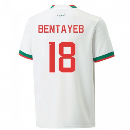 Kandiny Kinder Marokkanische Tawfik Bentayeb #18 Weiß Auswärtstrikot Trikot 22-24 T-shirt