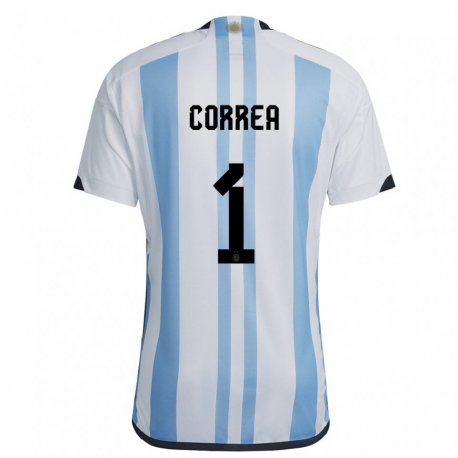 Kandiny Herren Argentinische Vanina Correa #1 Weiß Himmelblau Heimtrikot Trikot 22-24 T-shirt