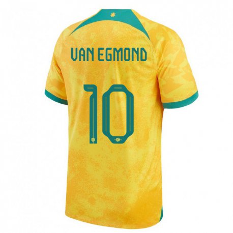 Kandiny Herren Australische Emily Van Egmond #10 Gold Heimtrikot Trikot 22-24 T-shirt