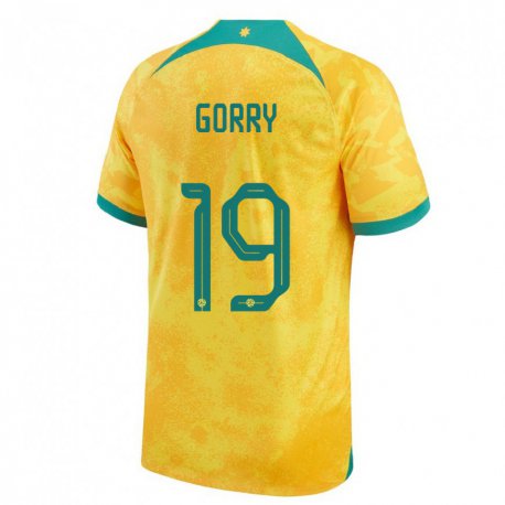 Kandiny Herren Australische Katrina Gorry #19 Gold Heimtrikot Trikot 22-24 T-shirt