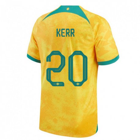 Kandiny Herren Australische Sam Kerr #20 Gold Heimtrikot Trikot 22-24 T-shirt