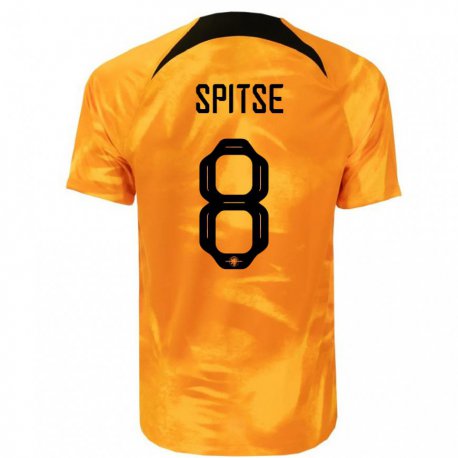 Kandiny Herren Niederländische Sherida Spitse #8 Laser-orange Heimtrikot Trikot 22-24 T-shirt
