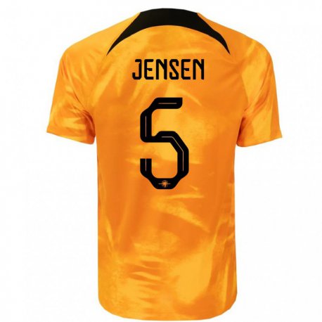 Kandiny Herren Niederländische Koen Jensen #5 Laser-orange Heimtrikot Trikot 22-24 T-shirt