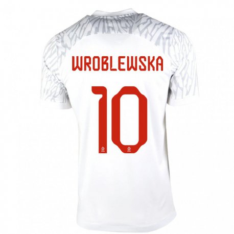 Kandiny Herren Polnische Joanna Wroblewska #10 Weiß Heimtrikot Trikot 22-24 T-shirt