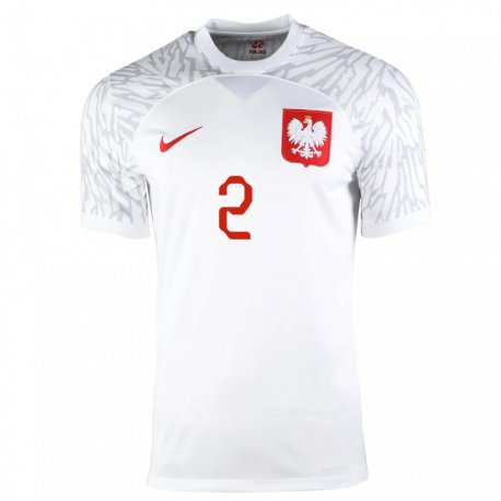 Kandiny Herren Polnische Jakub Kolan #2 Weiß Heimtrikot Trikot 22-24 T-shirt