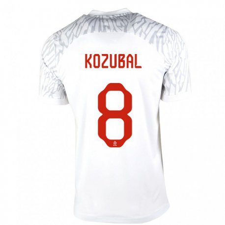 Kandiny Herren Polnische Antoni Kozubal #8 Weiß Heimtrikot Trikot 22-24 T-shirt