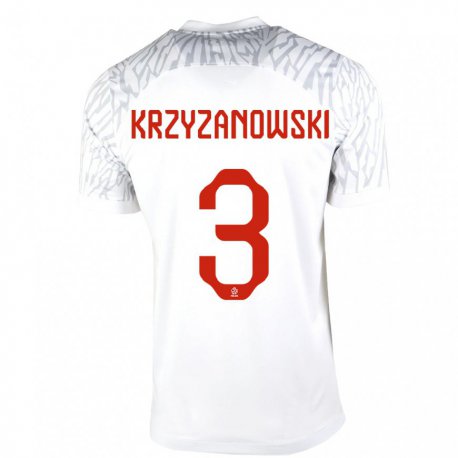 Kandiny Herren Polnische Jakub Krzyzanowski #3 Weiß Heimtrikot Trikot 22-24 T-shirt