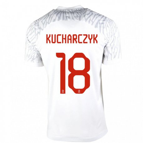 Kandiny Herren Polnische Filip Kucharczyk #18 Weiß Heimtrikot Trikot 22-24 T-shirt