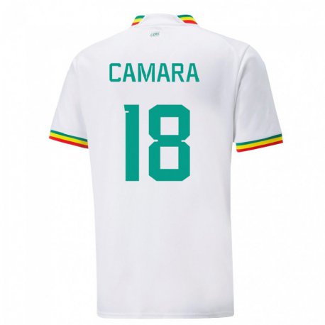 Kandiny Herren Senegalesische Meta Camara #18 Weiß Heimtrikot Trikot 22-24 T-shirt