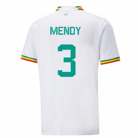 Kandiny Herren Senegalesische Formose Mendy #3 Weiß Heimtrikot Trikot 22-24 T-shirt