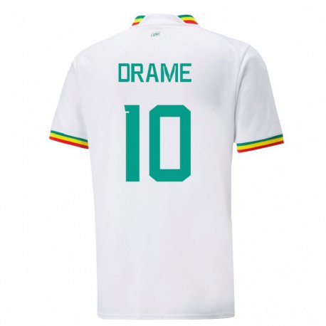 Kandiny Herren Senegalesische Ibrahima Drame #10 Weiß Heimtrikot Trikot 22-24 T-shirt